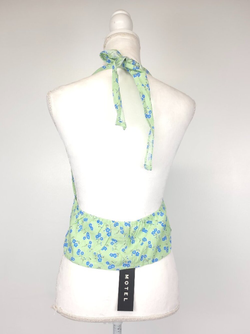Motel Rocks Nanda Halter Top in Lime Floral Size Large - Picture 7 of 9